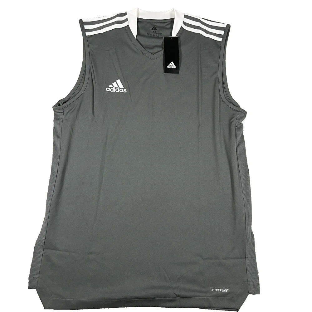 Adidas Mens Size M Gray Primegreen Aeroready‎ Sleeveless Performance Jersey NWT